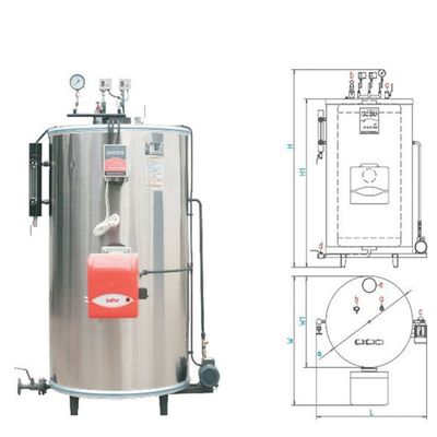 Low Pressure 0.2 Ton 200 Kg/h LHS Small Gas Oil Steam Boiler