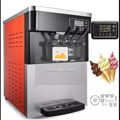 Three Flavor Milk Soft Ice Cream Machine Voltage 60hz For Restaurant