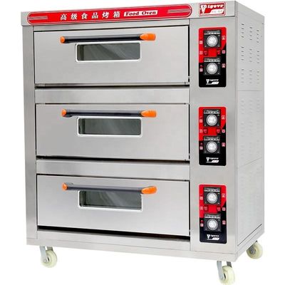3 Layer Commercial Baking Equipment 9 Trays Commercial Bread Oven