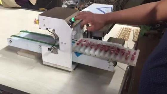 OEM Automatic Meat Skewer Machine 1.5KW SS Beef Chicken Kebab Making Machine