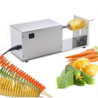 Silver Stainless Steel Potato Tornado Cutting Machine For Home And Outdoor