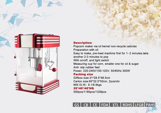 Plastic Commercial Electric Popcorn Machine Oil Popped Type