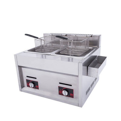 Double Cylinder Electric Table Top Stainless Steel Tempura Fryer Commercial