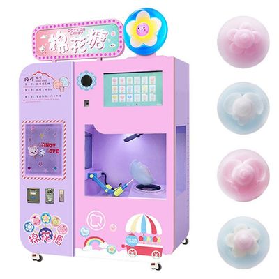 Automatic Candy Cotton Vending Machine Commercial Saving Labor