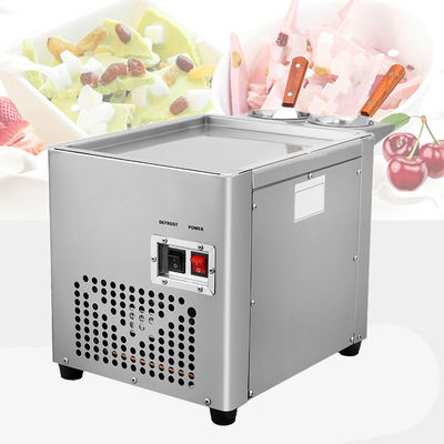 Stainless Steel Double Commercial Fried Ice Cream Making Machine With Big Flat Square Pan