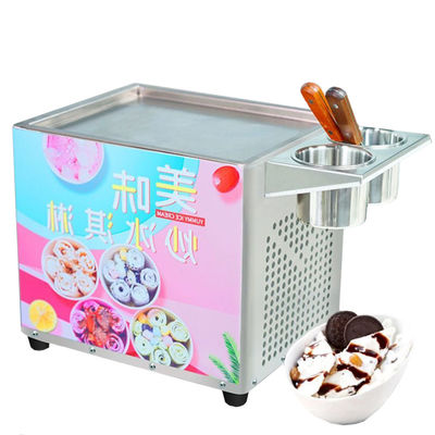Electricity Fry Ice Cream Machine with 1 Year Warranty Packed in Wooden Case