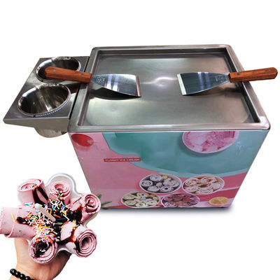 Electricity Fry Ice Cream Machine with 1 Year Warranty Packed in Wooden Case