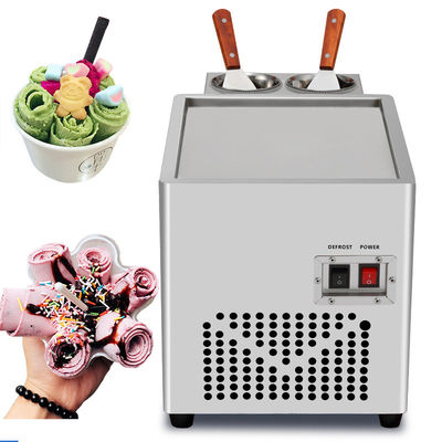 Electricity Fry Ice Cream Machine with 1 Year Warranty Packed in Wooden Case