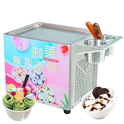 Top quality double pan stainless steel frozen ice cream rolls fried ice cream machine ice roll machine