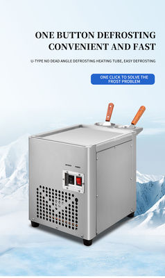 Stainless Steel Double Commercial Fried Ice Cream Making Machine With Big Flat Square Pan