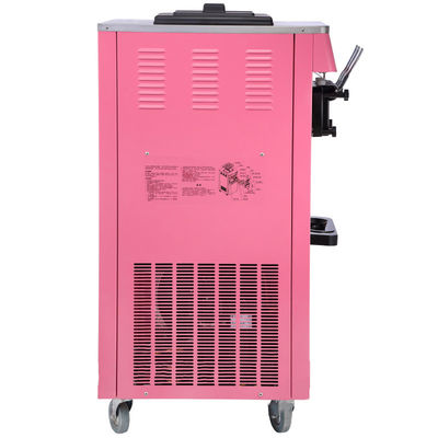 PLC Controlled Ice Cream Maker Red Stainless Steel Roll Machine