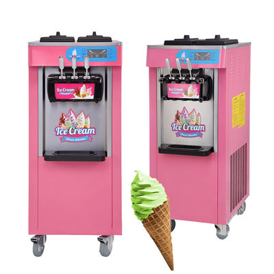 Commercial Snack Food Machinery Three Flavors Soft Serve Ice Cream