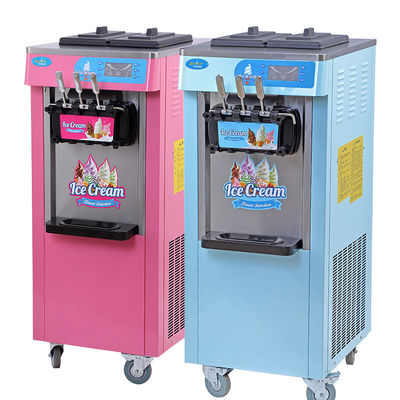 Three Flavors Soft Serve Ice Cream Machine Commercial Floor Standing