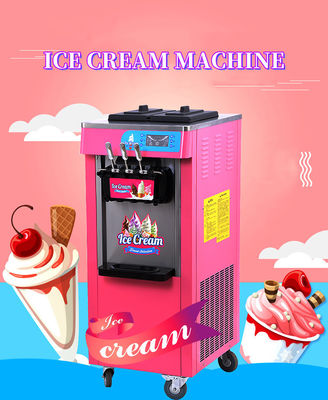 Commercial Snack Food Machinery Three Flavors Soft Serve Ice Cream