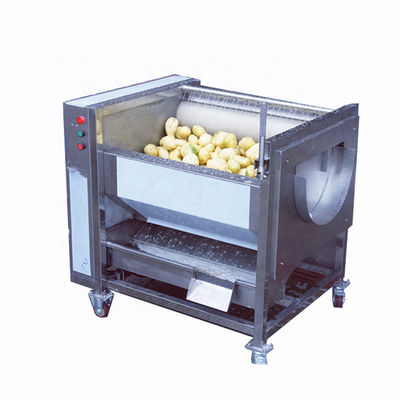 Brush Potato Washing Peeling Machine 300-500kg/H Output