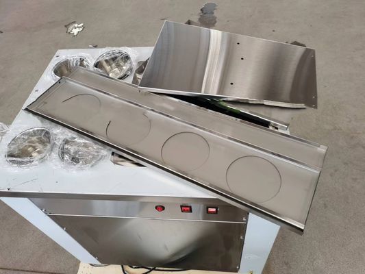 Double Pan Ice Cream Machine Fried With Freezer/Ice Cream Roller Machine
