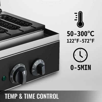Nonstick 5 Roll 6 Roll Commercial Waffle Maker Machine Electric