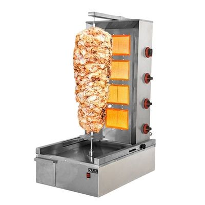 Far-infrared 1.2M Shawarma Grill Chicken Kebab Maker Gas LPG Desktop Commercial Automatic Doner Kebab Cutting Machine