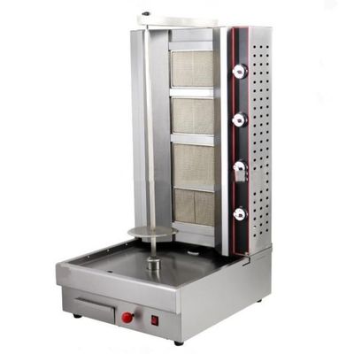 4 Burner Gas Sus Chicken Shawarma Machine 60kg/H