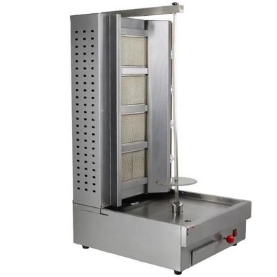 4 Burner Gas Sus Chicken Shawarma Machine 60kg/H