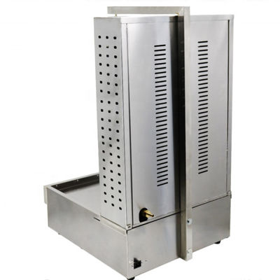 4 Burner Gas Sus Chicken Shawarma Machine 60kg/H