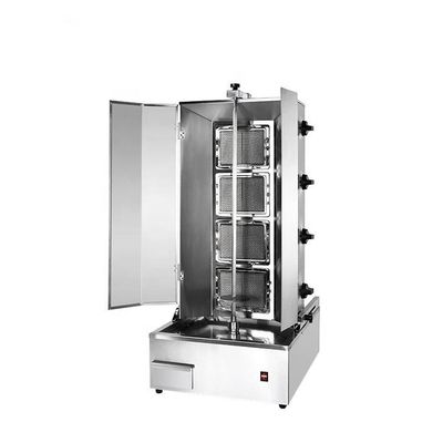 Countertop Grill Shawarma Kebab Machine Gas 4 Burner With Hood