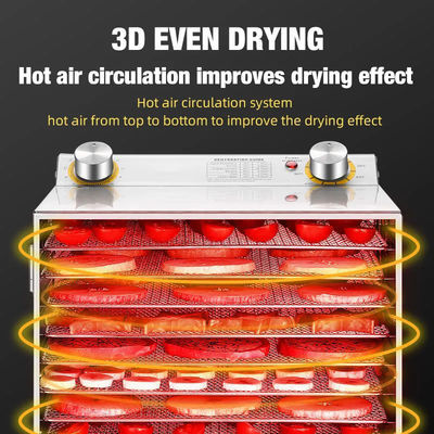 Hot Stainless Steel 8-20 Layer Electric Food Dehydrator For Fruit And Vegetable