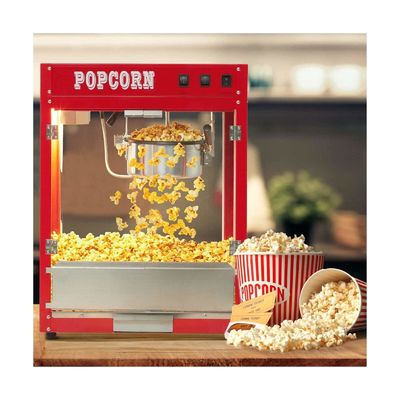 Popcorn Machine with 8 Oz Kettle Vintage Movie Theater Commercial Popcorn Machine with Interior Light - Red
