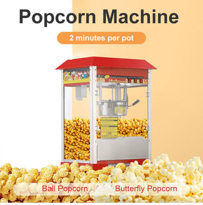 Popcorn Machine with 8 Oz Kettle Vintage Movie Theater Commercial Popcorn Machine with Interior Light - Red