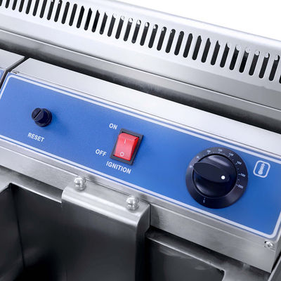 Commercial Fryer Double 18l Stainless Steel Deep Tank Gas Deep Fryers Potato Gas Chips Fryer