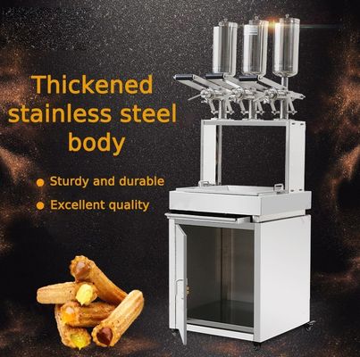 Full Stainless Steel Street Food Snack Churro Extruder Machine With Fryer
