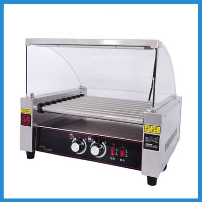 Electric Stainless Steel Snack Equipment Sausage Hot Dog 9 Roller Grill Machine