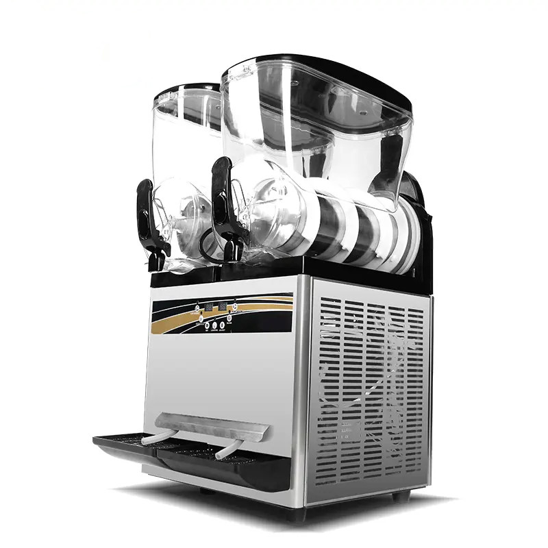 Commercial Stainless Steel Double Tank Slush Machine Ice Crush 1000w